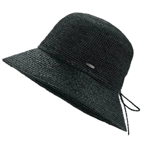 Coolibar Carolina Summer Cloche Black Hat UPF 50+ Adjustable One Size - Picture 1 of 12